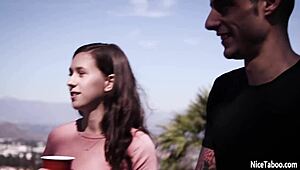 Hot naive teen paige owens gasps at the party as a guy fucks her deep.