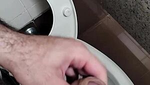 masturbating in public bathroom!