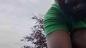 Practicing an indoor exercise routine outdoors in private