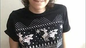 Cute transsexual girl masturbates to intense orgasm