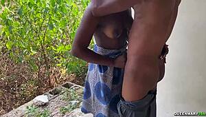 Young Woman Allowed Me To Visit Her Granny's Old Mat Outdoor