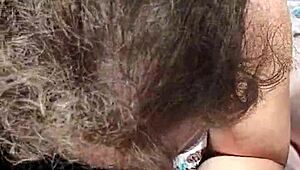 Plump Woman Gives Intense Blowjob in Public Outdoor Setting While Being Watched