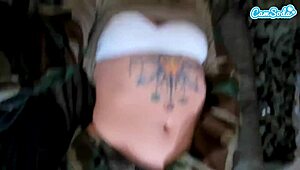 Naughty Teen 18+ Solider Almost Caught Masturbating In The Field