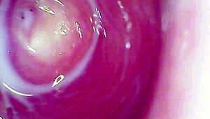 Camera deep inside of the wet pussy and captured the intense female orgasm