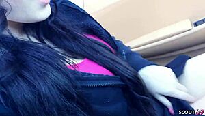 Big Natural Saggy Tits Teen Picked Up For Rough Fucking By Older Guy