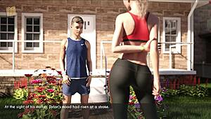 wife and stepmother jog in the park