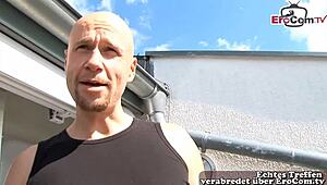 user meets thin blonde german teen at couple casting and gets to fuck her