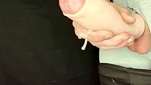 Robbystrokes stretches foreskin for huge cumshot compilation