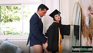 Stepfather and stepdaughter caught by stepmother