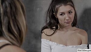 Skinny blonde lesbian friends Maya Woulfe and Lexi Grey doing rimjob and ass licking