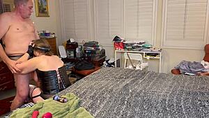 Granny Peggy's Intense First Pegging Cum Blast