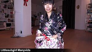 Sexy geisha provides everything you need in traditional attire