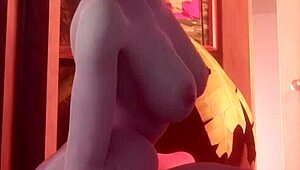 overwatch mercy indulges in intense solo masturbation