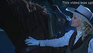 Brooke Ballentyne Fucks Ranch Hand By Fireside Outdoors!