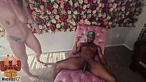 Muscular Nympho Milf Worships Big Black Cock With Rimjob And Anal