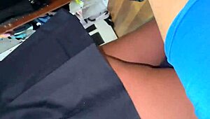 Stepsister enters my room, I spank her big ass before school