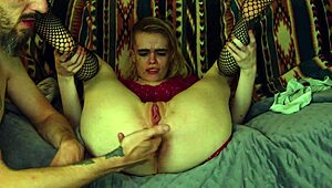 TINY GOTH GIRL SUCKS & FUCKS HUGE COCK