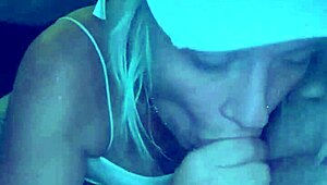 Young whore gives head and gets fucked bareback before cum in mouth