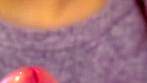 Japanese hot step sister gives close-up facial blowjob cumshot