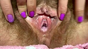 Rubbing Out One Orgasm In My Big Clit Hairy Pussy