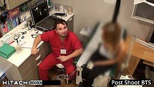 Human Guinea Pig Forced Hitachi Orgasms by Doctor