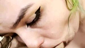 Very hot goth nikki greaves sucks huge cock pov