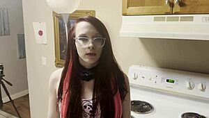 Step dad catches step daughter out late drinking he wont tell step mom if she lets him fuck both her holes