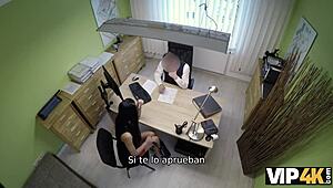 This vip4k casting has the unemployed brunette stripping for cash. No other option!