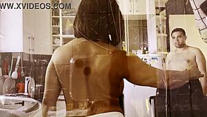 Mature Woman Cooking Homemade Meal While Young Man Fucks Her Pussy in Doggystyle Position