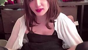 Chika Crossdresses And Masturbates With Crotch Net On Stream!