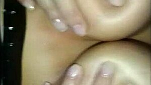 Wife in sexy lingerie takes cum inside