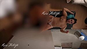 Puta casada fazendo massagem com os peitos de fora