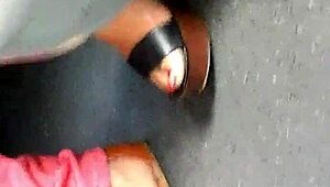 Mature feet candidly shown in wedges and sandals