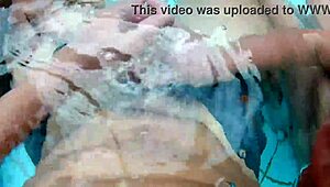 Me And My Friend Seduce A Big Cock Boy In The Pool