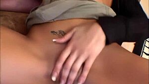 The big-titted blonde gets fingered, sucks cock, and takes anal pounding with cumshots everywhere.