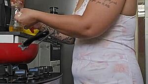 pregnant woman showing off her body in public