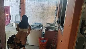 Young Maid Licks And Sucks Big Cock After Wife Leaves!