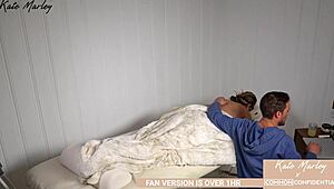 I'm recreatin' this sex scene that turns me on so much, with Kate Marley makin' it hot and steamy, blindfolded and all