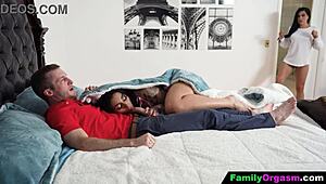 Stepson sucks dad's cock while stepdaughter deepthroats uncle.