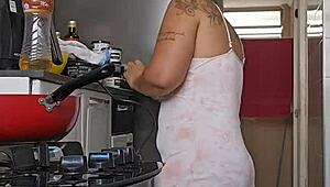 pregnant woman showing off her body in public