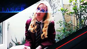 Young Teen Student In Uniform Gives Jerk Off Instructions