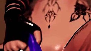 this trans girl rides a dildo in vr and cums hard