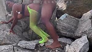 ⭐️I Seduced The Tourist Guard And Fucked Him On The Rock!