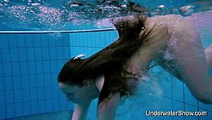 Sexy Girl Shows Young Body Underwater