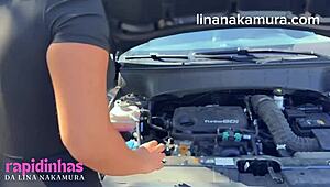 Is gorgeous Asian Lina Nakamura caught fucking on the street with John Coffee?