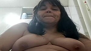 the wife, feeling like a slut, starts masturbating in the bathroom for the first time