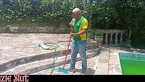 The Guy Cleaned The Pool And Then Came Inside My Ass Did He Clean It