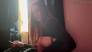 artemisia love: hot solo dildo play while smoking a cigarette