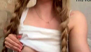 My stepdad leaves me outside the house and i wait for him very horny in the front yard