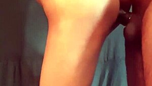 The neighbor lets me fuck her tight pussy with my thick cock.